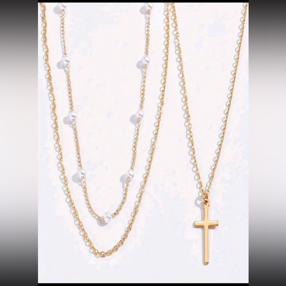 Gold Cross Necklace - Picture 2 of 2